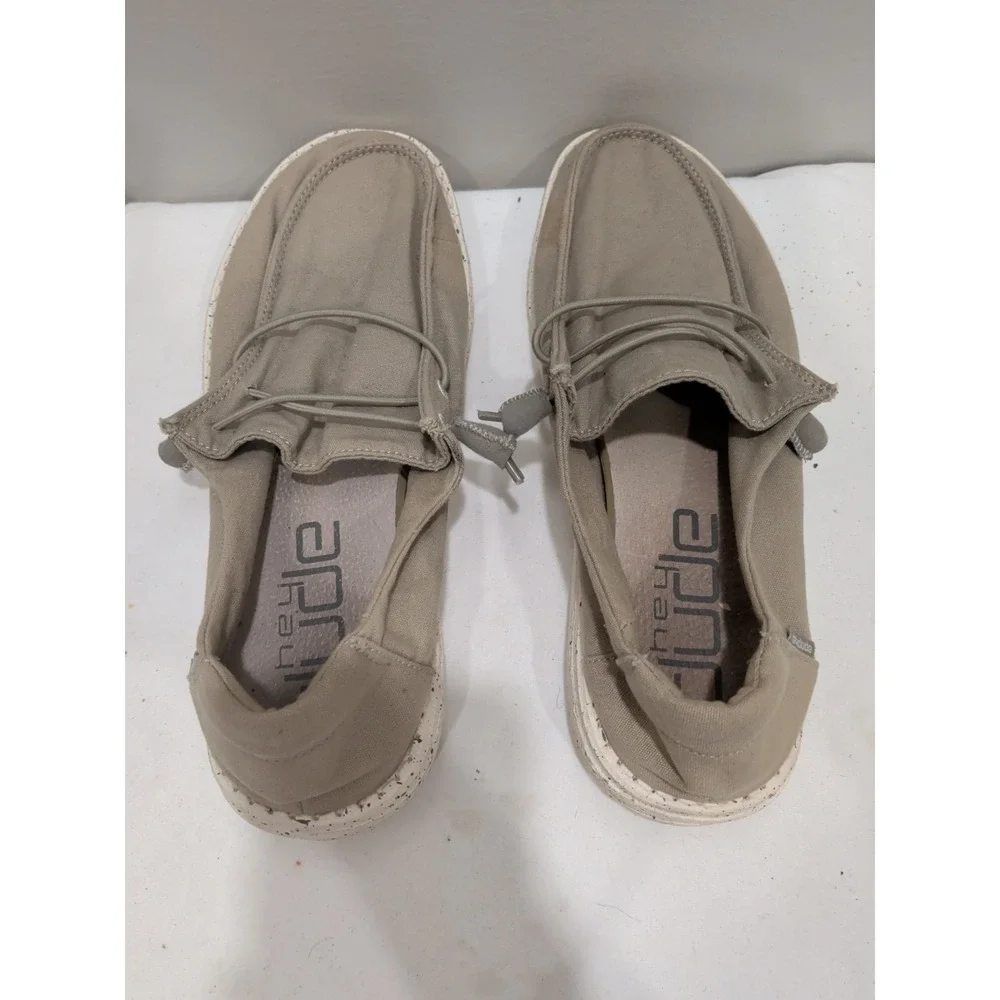 Hey Dude Shoes Womens 9 Wendy Casual Comfort Moc Sneakers Flats Grey Fabric